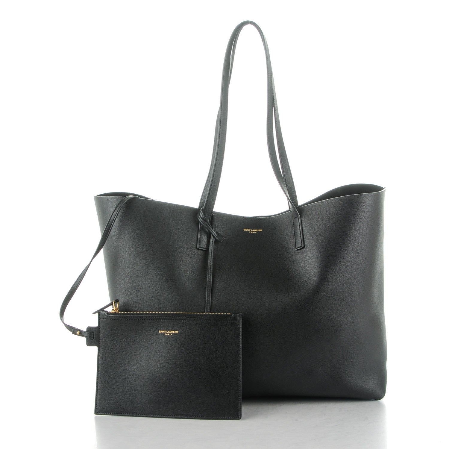 Saint Laurent Calfskin Large Shopping Tote Black 5 of 9