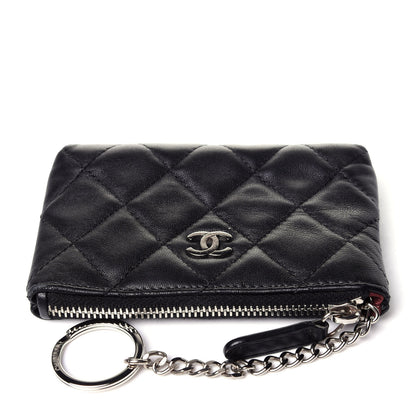 Chanel Lambskin Quilted Key Holder Case Black 10 of 11