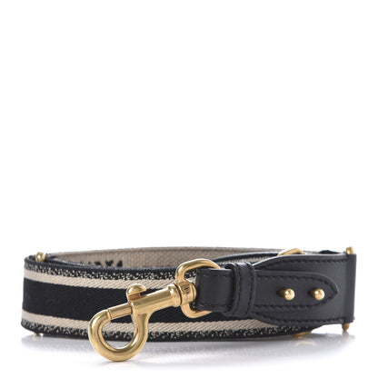 Christian Dior Canvas Embroidered Adjustable Shoulder Strap Black 1 of 4