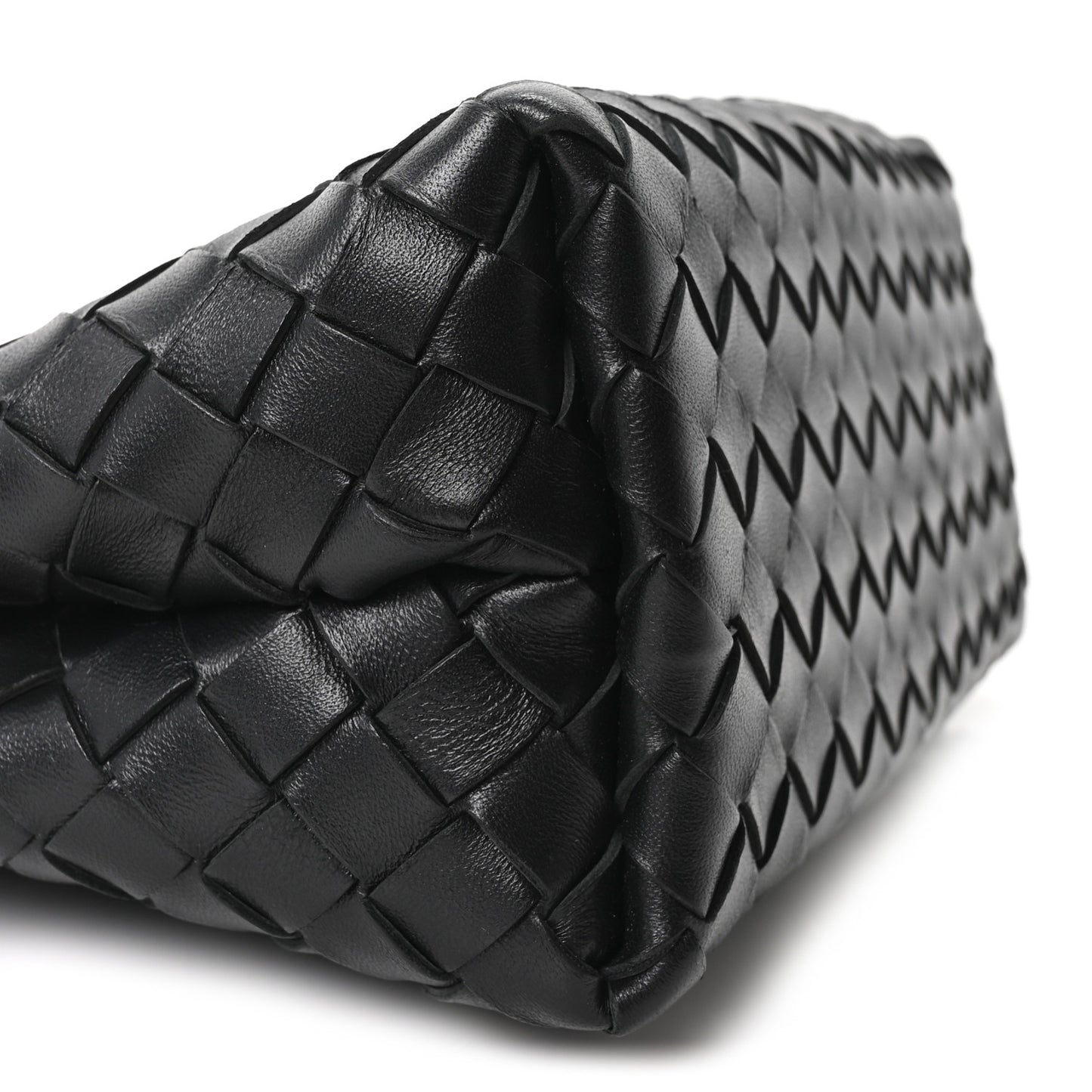 Nappa Intrecciato Small Andiamo With Chain Shoulder Bag Black