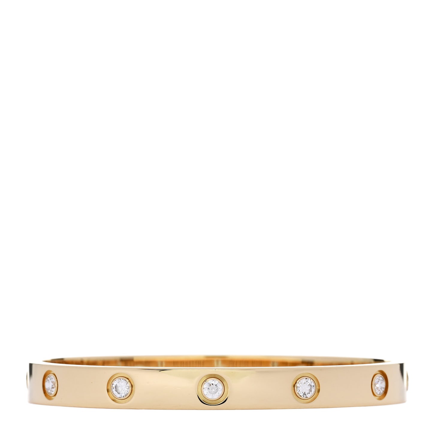18K Yellow Gold 10 Diamond LOVE Bracelet 16
