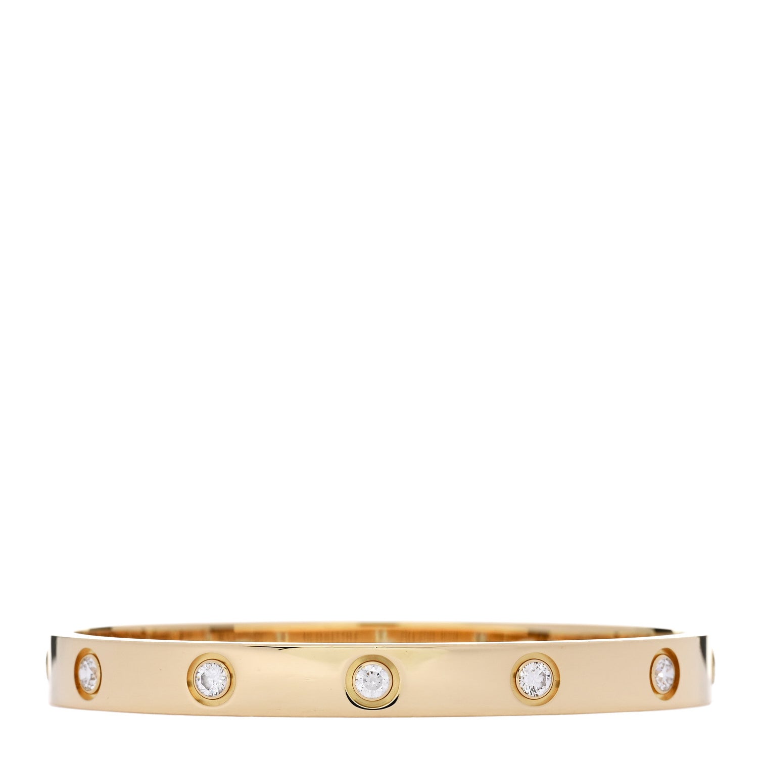 Cartier 18K Yellow Gold 10 Diamond LOVE Bracelet 16 2 of 9