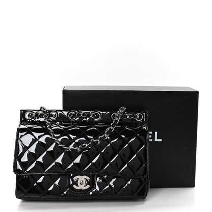 Chanel Patent Quilted Jumbo Diagonal CC Flap Black 11 of 11