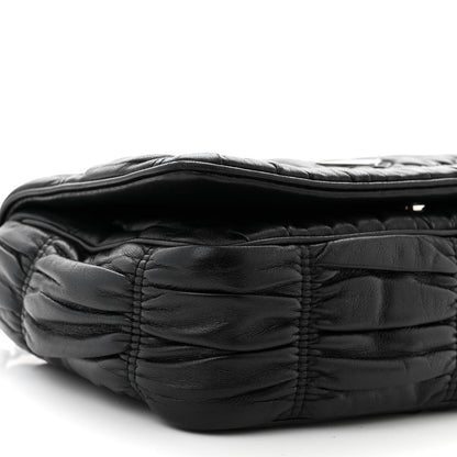 Prada Nappa Gaufre Flap Shoulder Bag Black 8 of 9