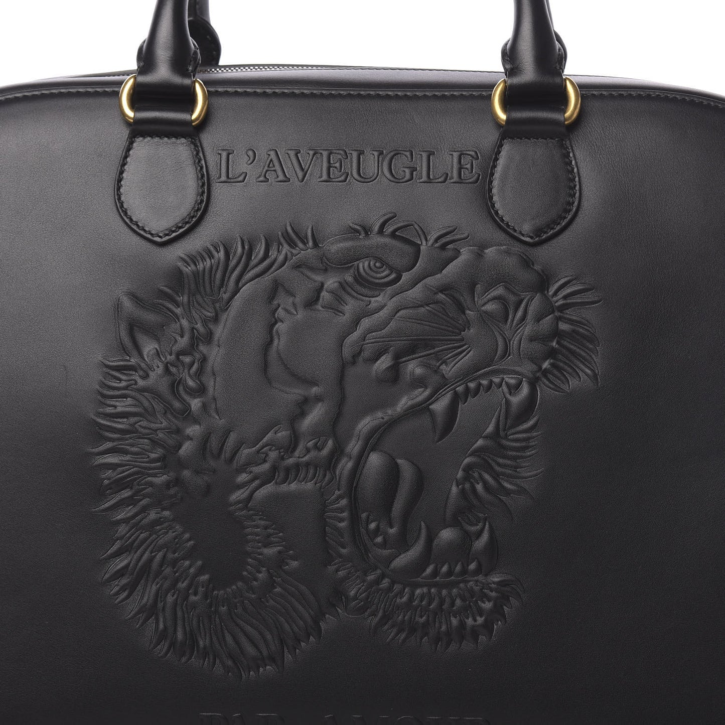 Calfskin Embossed L'Aveugle Par Amour Duffle Black