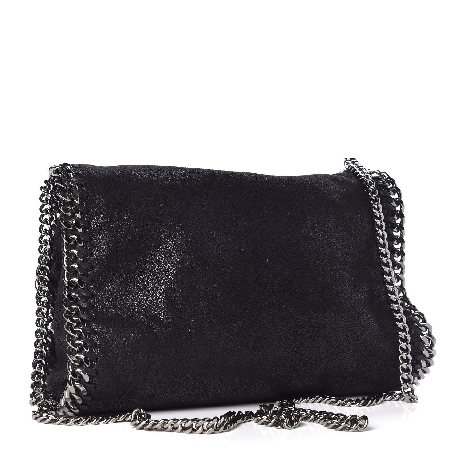 Stella McCartney Shaggy Deer Star Studded Mini Falabella Fold Over Tote Black 4 of 7
