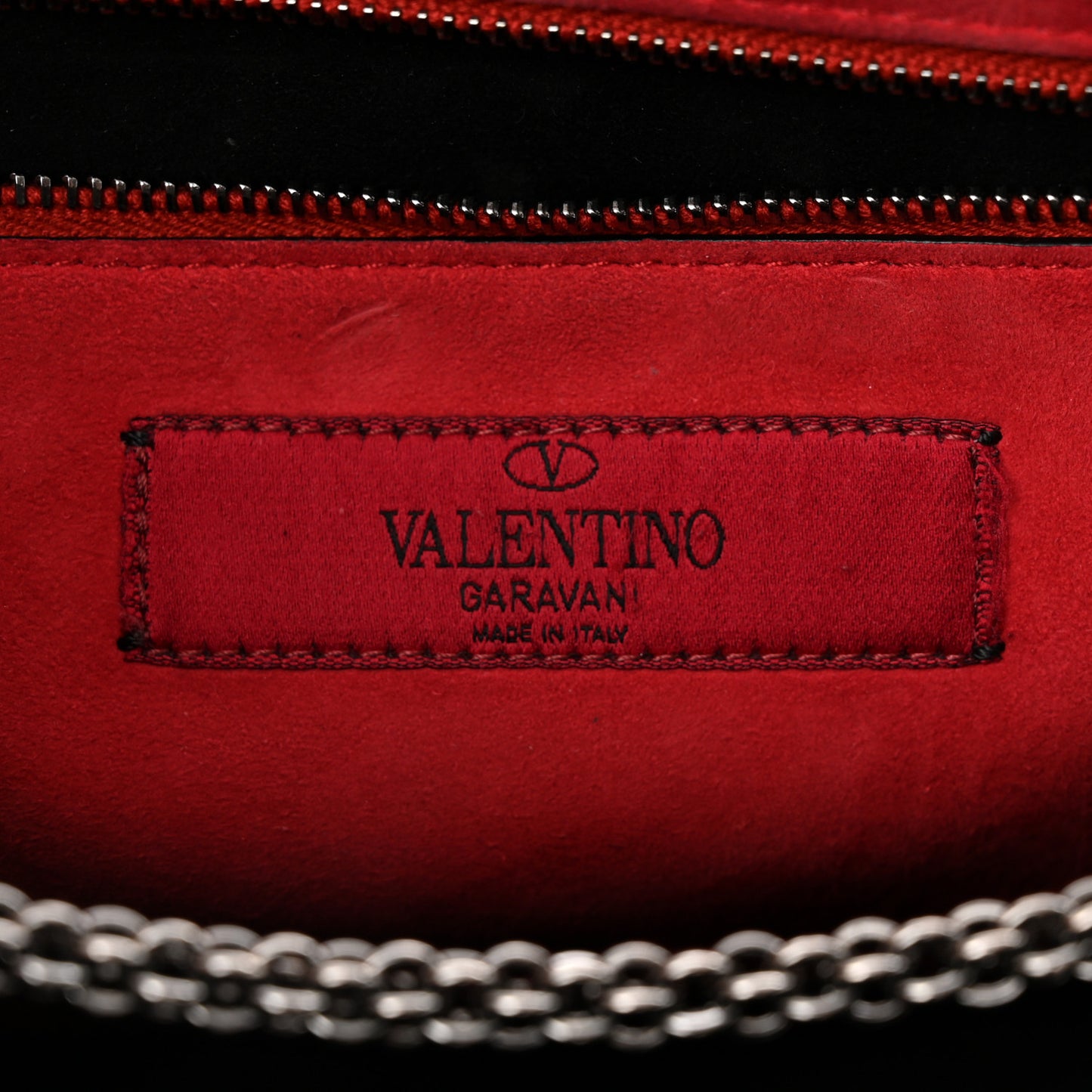 Craquele Nappa Large Rockstud Spike Shoulder Bag Black