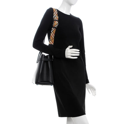 Burberry Derby Calfskin Medium Banner Tote Black 2 of 10