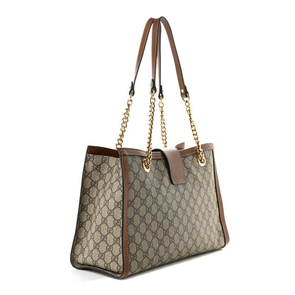 Gucci GG Supreme Monogram Medium Padlock Tote Beige Cuir 2 of 9
