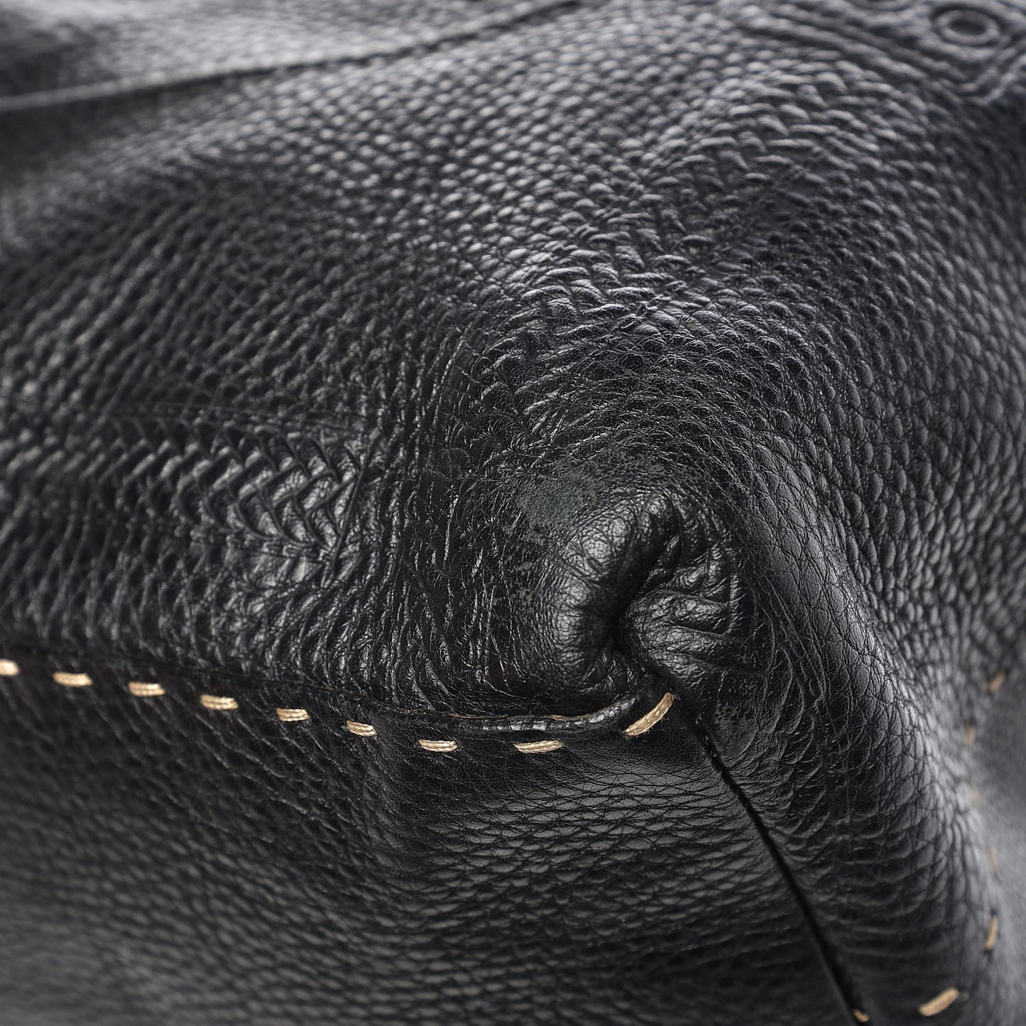 Calfskin Romano Selleria Large Villa Borghese Tote Black