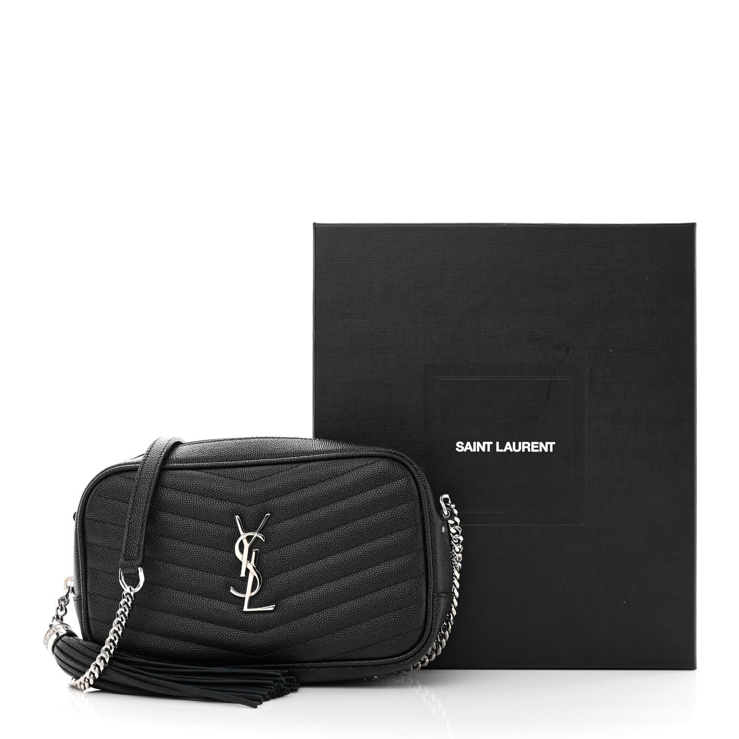 Saint Laurent Grain De Poudre Matelasse Monogram Mini Lou Camera Bag Black 12 of 12