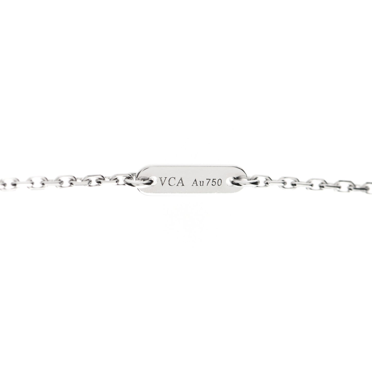 18K White Gold Diamond Sweet Alhambra Pendant Necklace