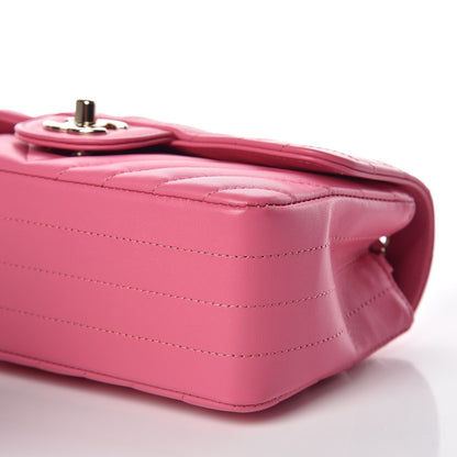 Chanel Lambskin Chevron Quilted Mini Rectangular Flap Pink 9 of 9