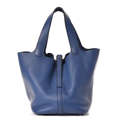 Hermes Taurillon Clemence Picotin 22 MM Bleu Brighton 1 of 10
