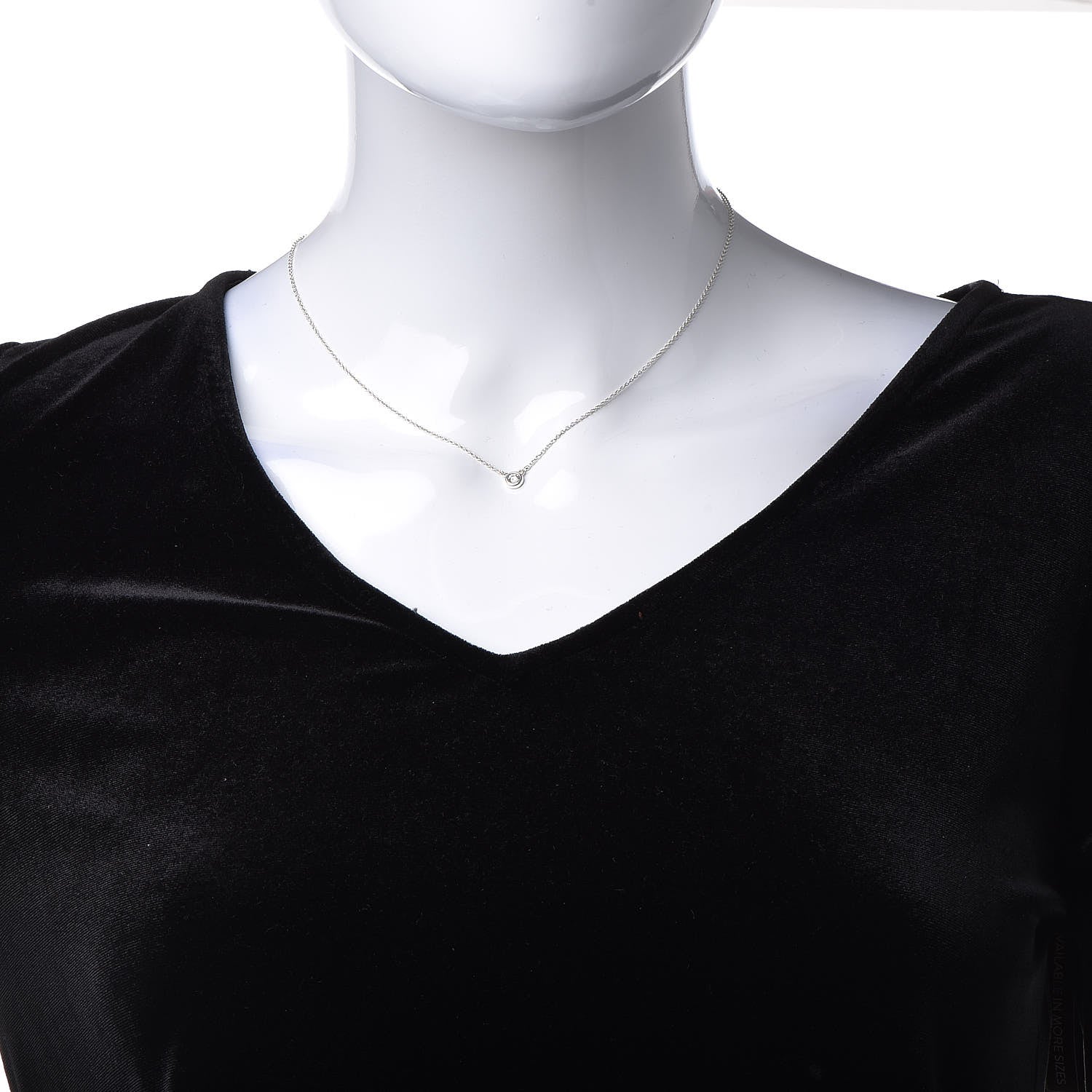 Tiffany Sterling Silver Diamond .10ct Elsa Peretti Diamonds by the Yard Pendant Necklace 2 of 6