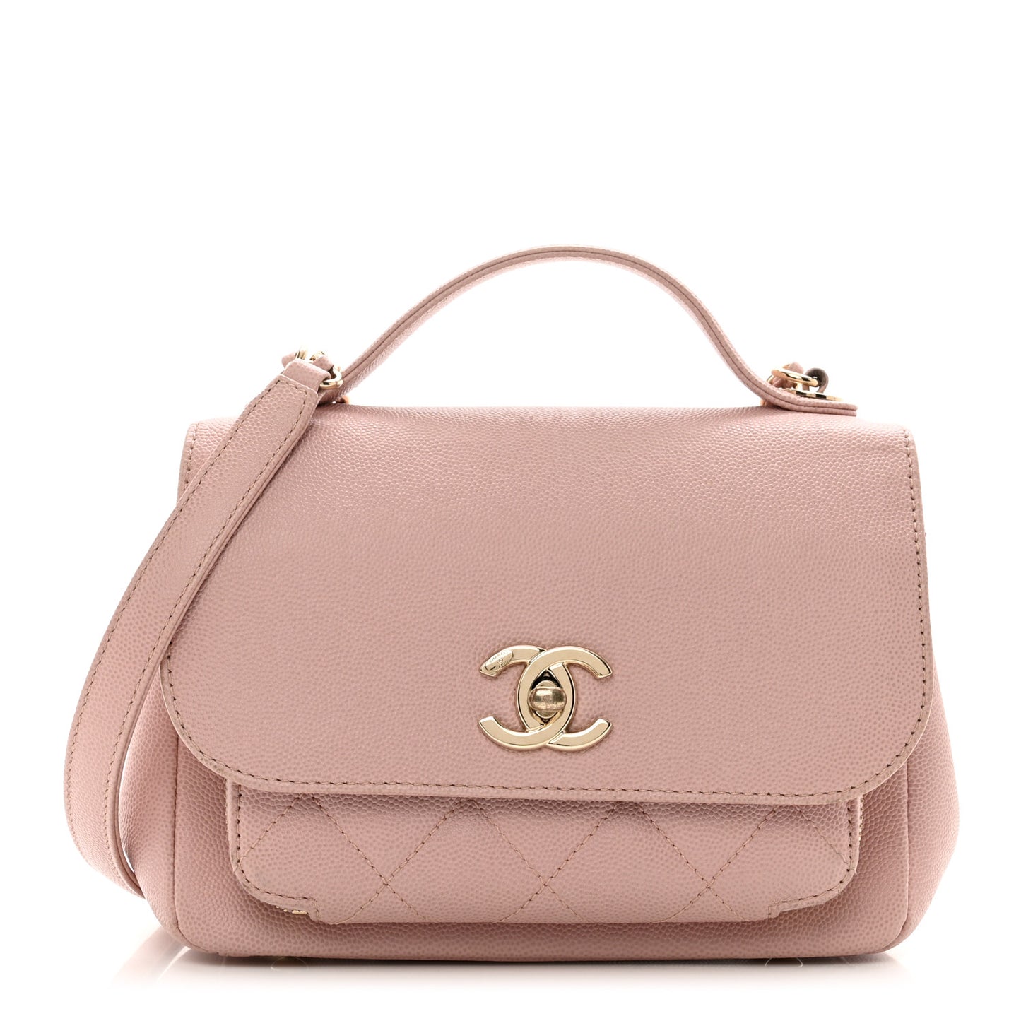 Caviar Quilted Small Business Affinity Flap Light Pink