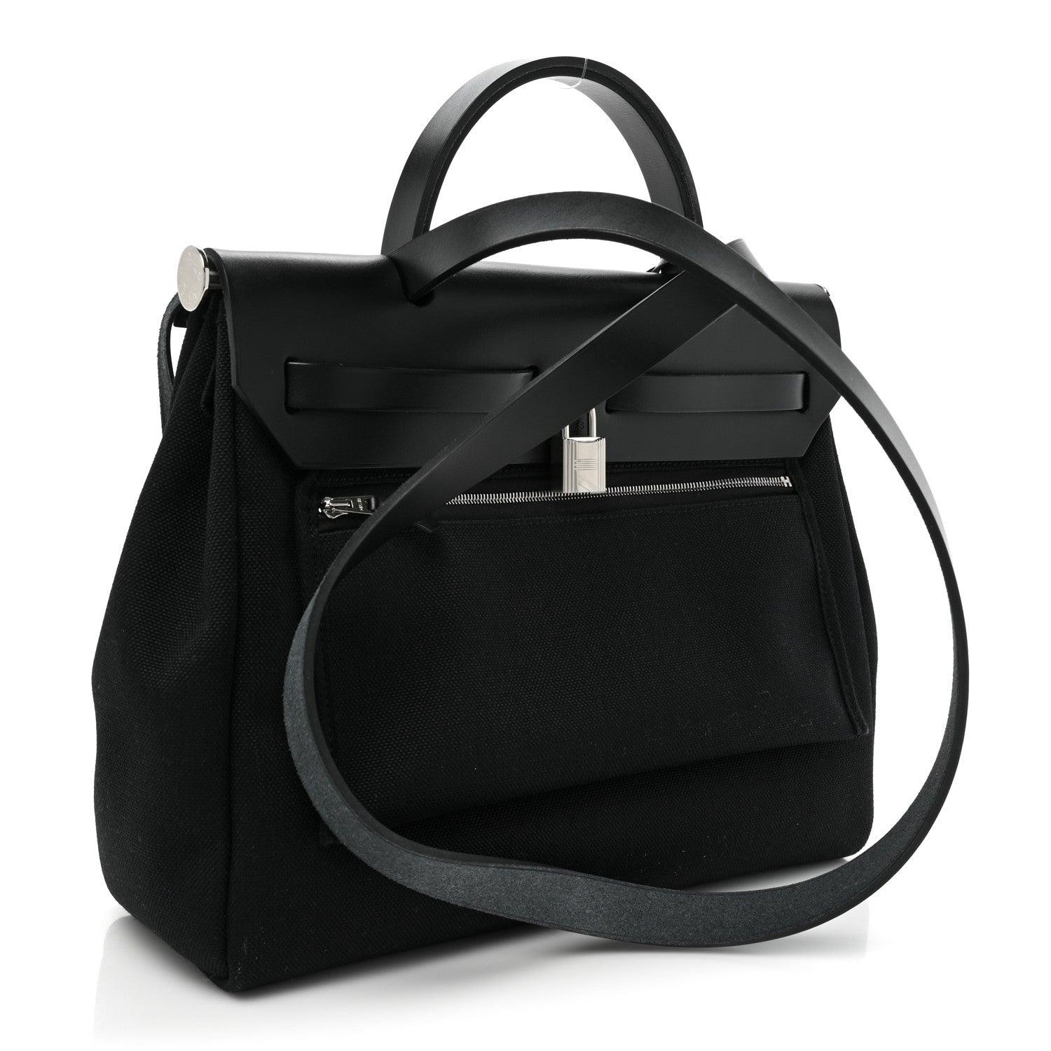 Hermes Military Toile Vache Hunter Herbag Zip PM 31 Black 4 of 11