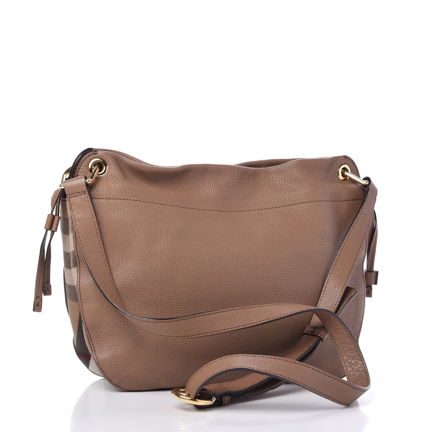 Grainy Calfskin House Check Small Bingley Dark Sand