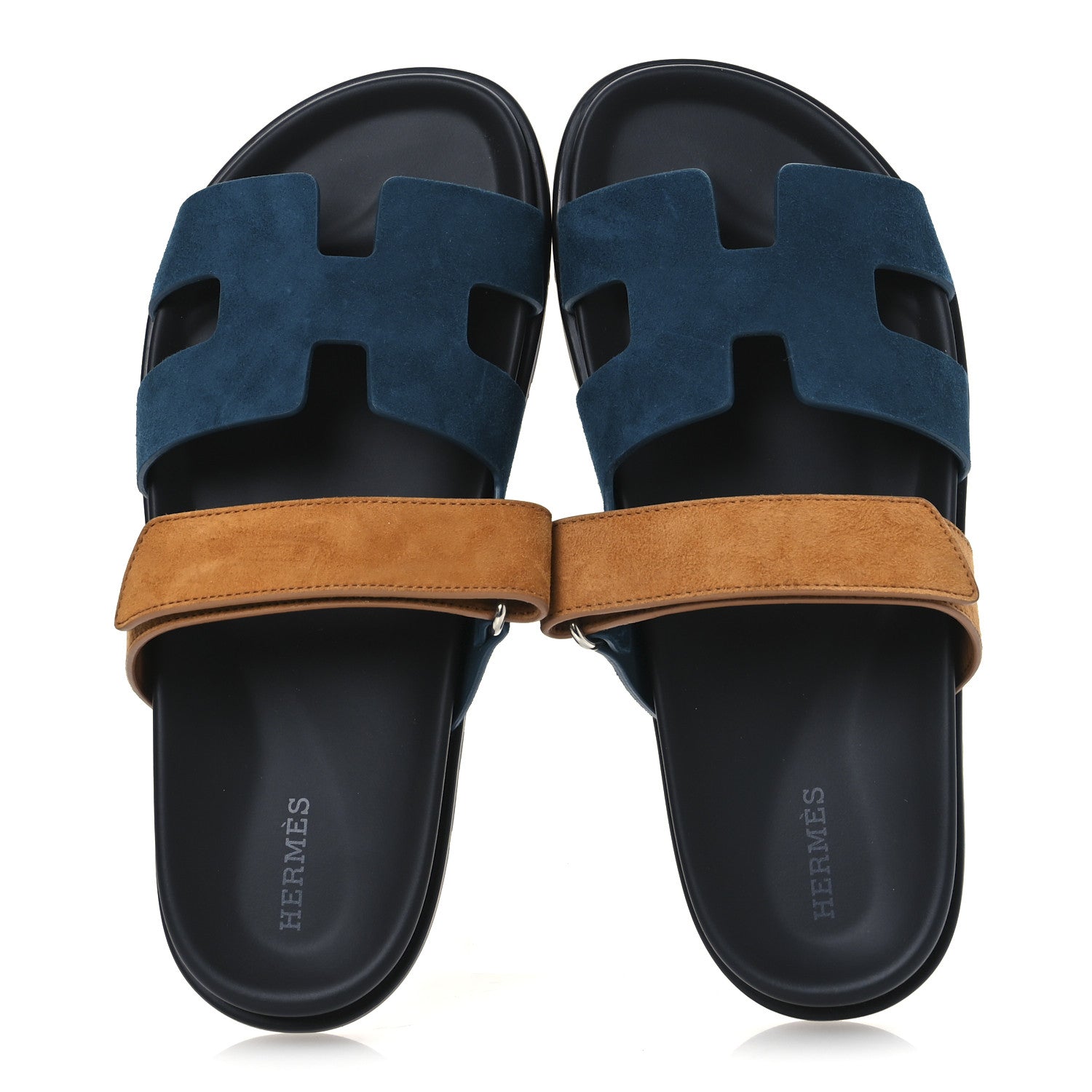 Hermes Suede Goatskin Womens Chypre Sandals 39 Vert Mousse Naturel 6 of 11