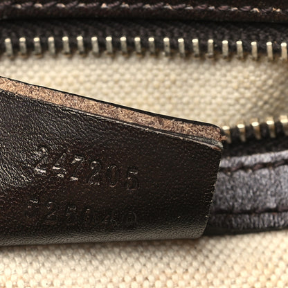 Gucci Monogram Selleria Calfskin Vintage Web Medium Boston Beige Ebony Cocoa 7 of 18