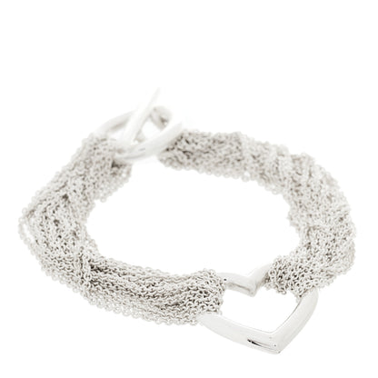 Tiffany Sterling Silver Open Heart Multi Strand Bracelet 1 of 3