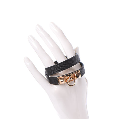 Hermes Epsom Rivale Double Tour Bracelet XS Black 2 of 8