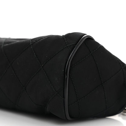 Prada Tessuto Nylon Saffiano Impunturato Quilted Barrel Pochette Black 10 of 14