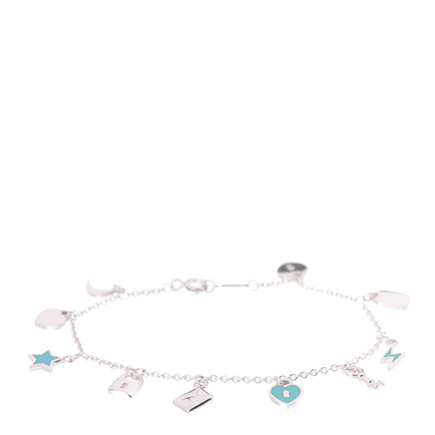 Tiffany Sterling Silver Enamel Love Notes Charm Bracelet Blue 1 of 4