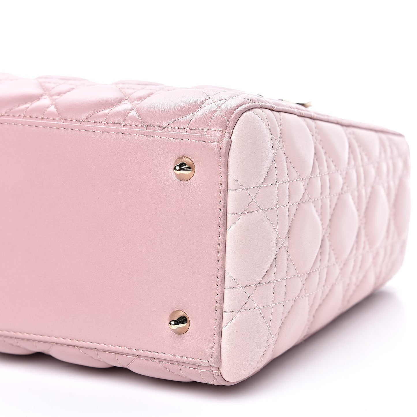 Lambskin Cannage Medium Tri-Color Lady Dior Rose Pale