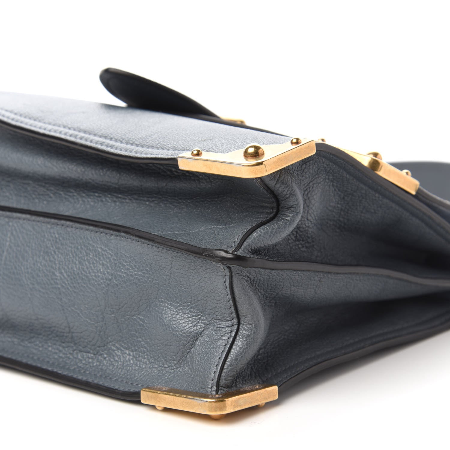 Prada Glace Calf Medium Soft Cahier Bag Marine Astrale 8 of 10