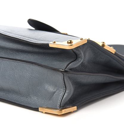 Prada Glace Calf Medium Soft Cahier Bag Marine Astrale 8 of 10