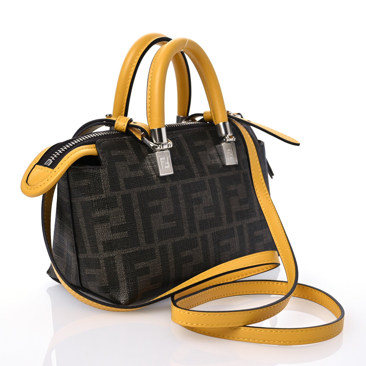 Fendi X FRGMT X POKEMON Glazed Fabric FF Pokemon Mini By The Way Top Handle Tobacco Moro Giallo Mimosa 3 of 10