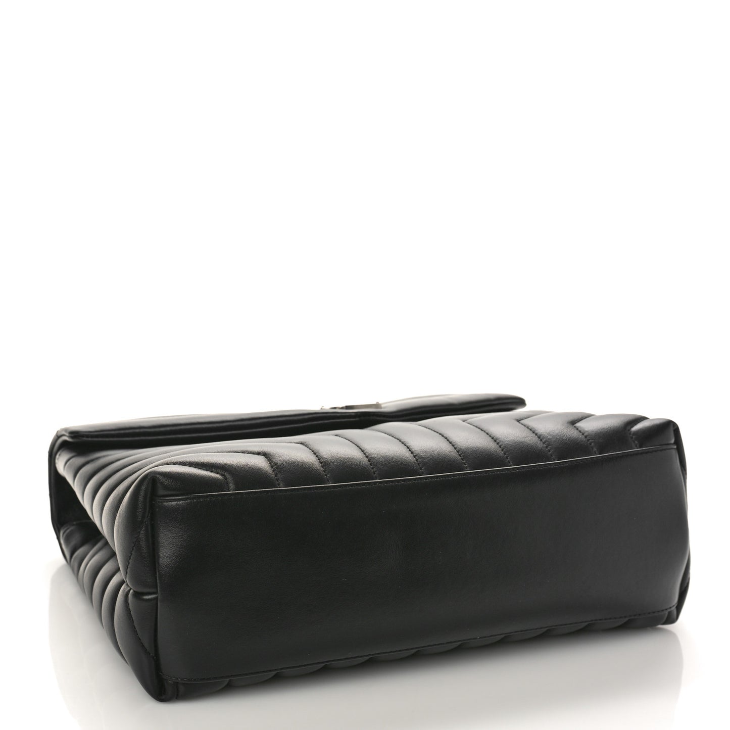 Calfskin Y Quilted Monogram Medium Loulou Chain Satchel Black