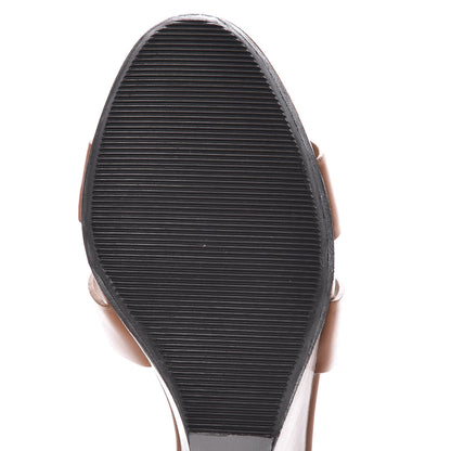 Hermes Calfskin Legend Wedge Sandals 37 Gold 9 of 11