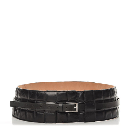 Chanel Lambskin Quilted Chocolate Bar Belt 85 34 Black 1 of 5