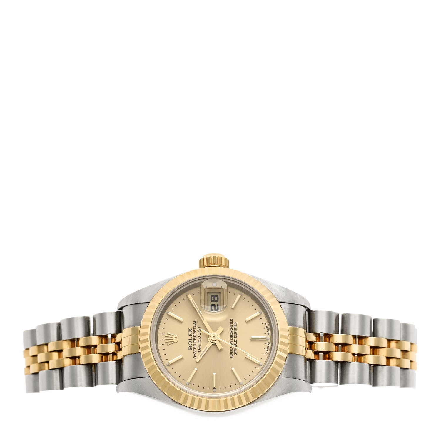 Rolex Stainless Steel 18K Yellow Gold 26mm Oyster Perpetual Datejust Watch Champagne 79173 2 of 4