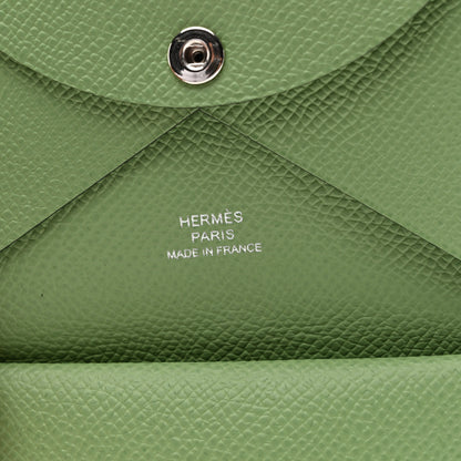 Hermes Epsom Calvi Duo Card Case Vert Criquet 6 of 7