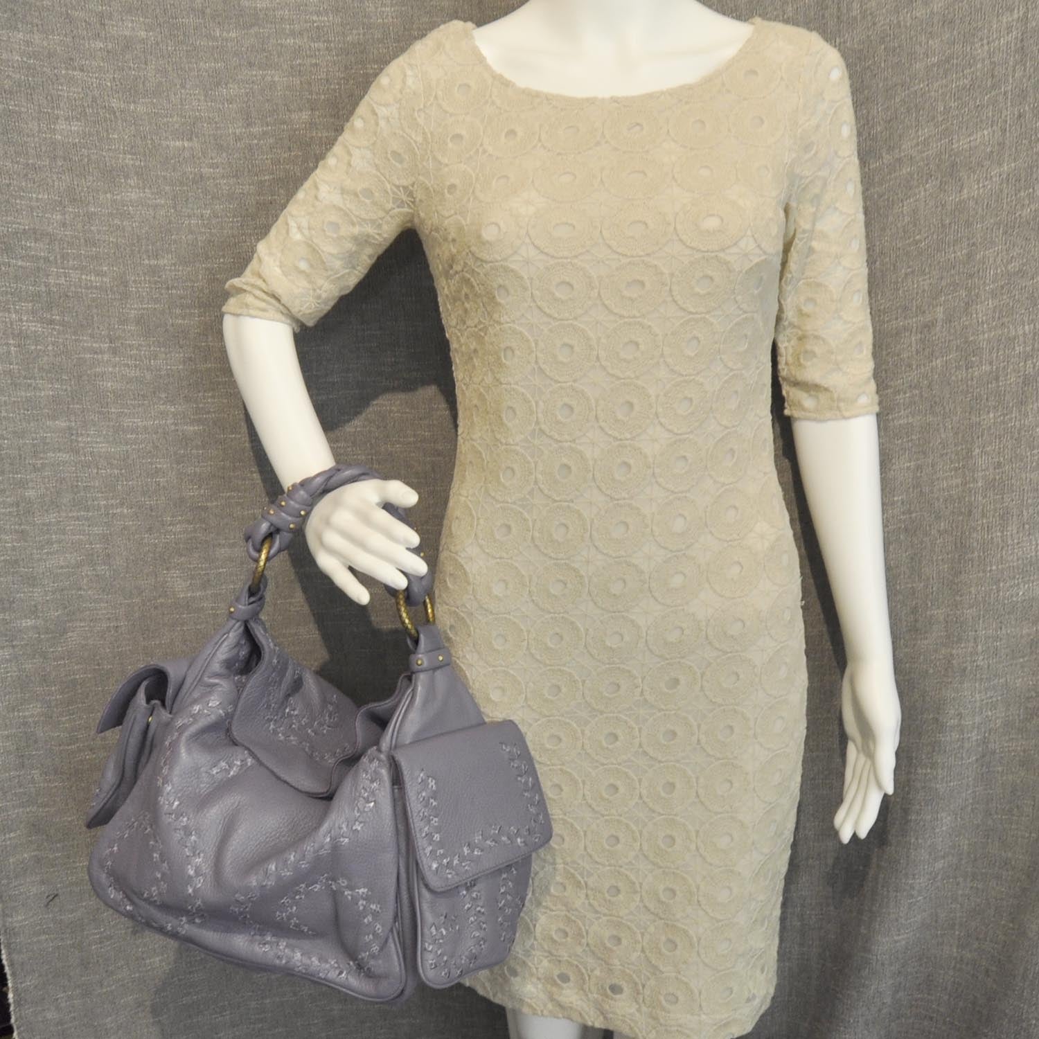 Bottega Veneta Cervo Deerskin and Python Cocker Hobo 2 of 9