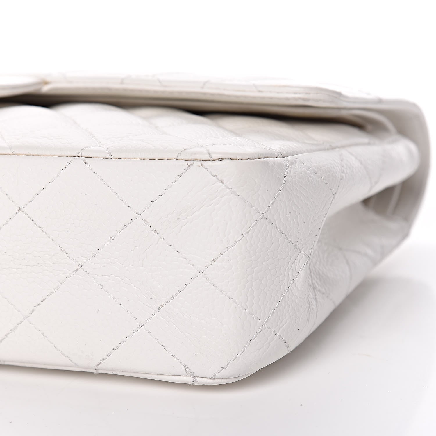 Chanel Caviar Quilted Medium Double Flap White 11 of 12