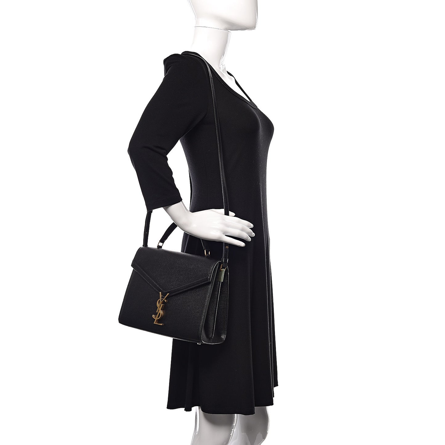 Grain de Poudre Medium Classic Monogram Cassandra Top Handle Black Rouge Legion