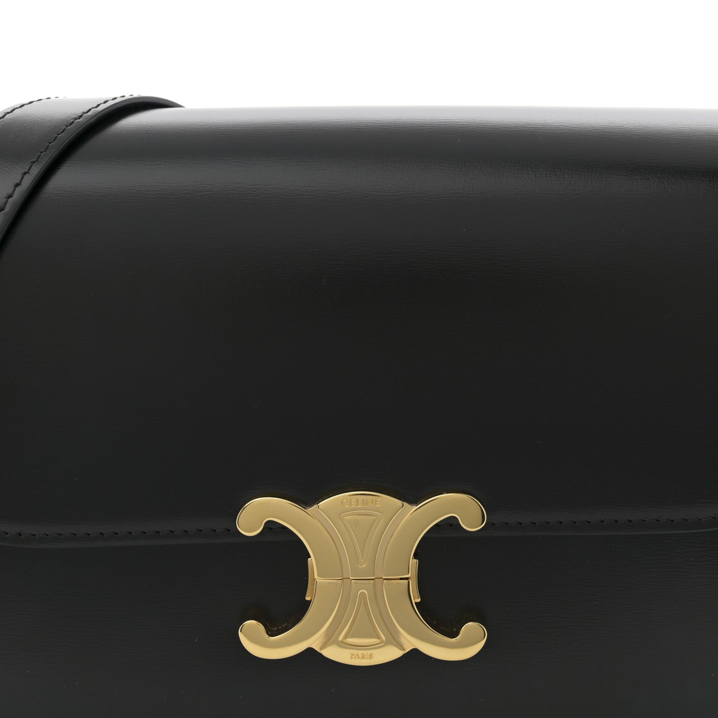 Shiny Calfskin Medium Triomphe Black