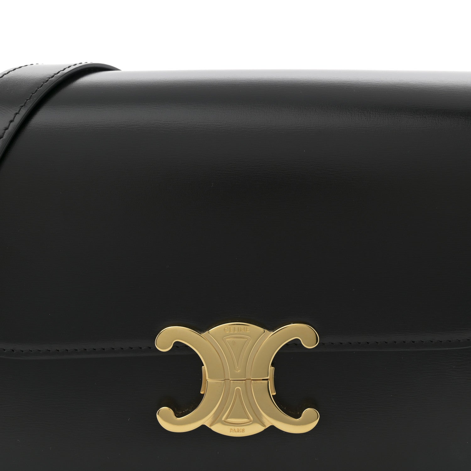 Celine Shiny Calfskin Medium Triomphe Black 8 of 11