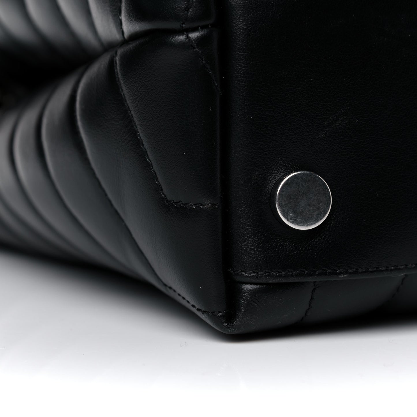 Calfskin Y Quilted Monogram Large Loulou Chain Satchel Black