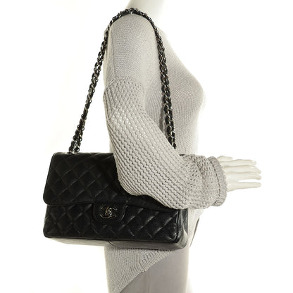 Chanel Caviar Quilted Jumbo Double Flap Black 2 of 8