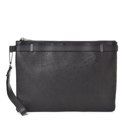 Balenciaga Ostrich Veau Document Case Black 1 of 9