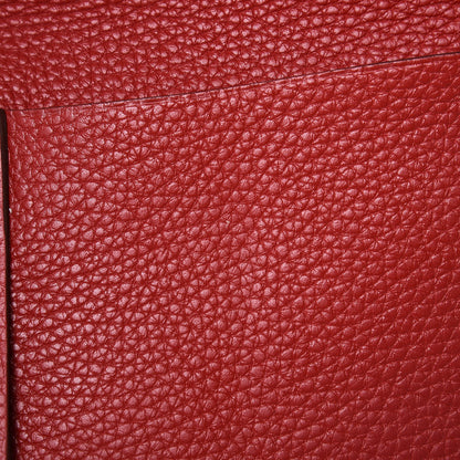 Hermes Taurillon Clemence Halzan 31 GM Rouge Casaque 10 of 10