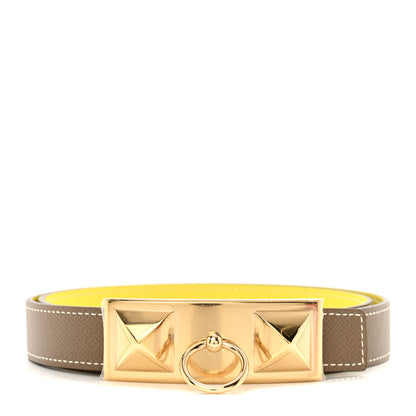 Hermes Swift Epsom 24mm Sydney Belt 85 34 Etoupe Lime 1 of 5