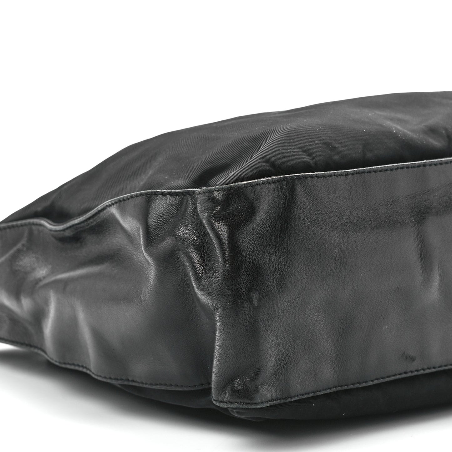 Nylon Calfskin Tote Black