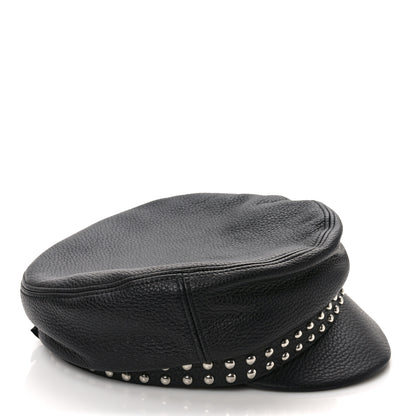 Gucci Calfskin Studded Cellarius Hat M Black 5 of 8
