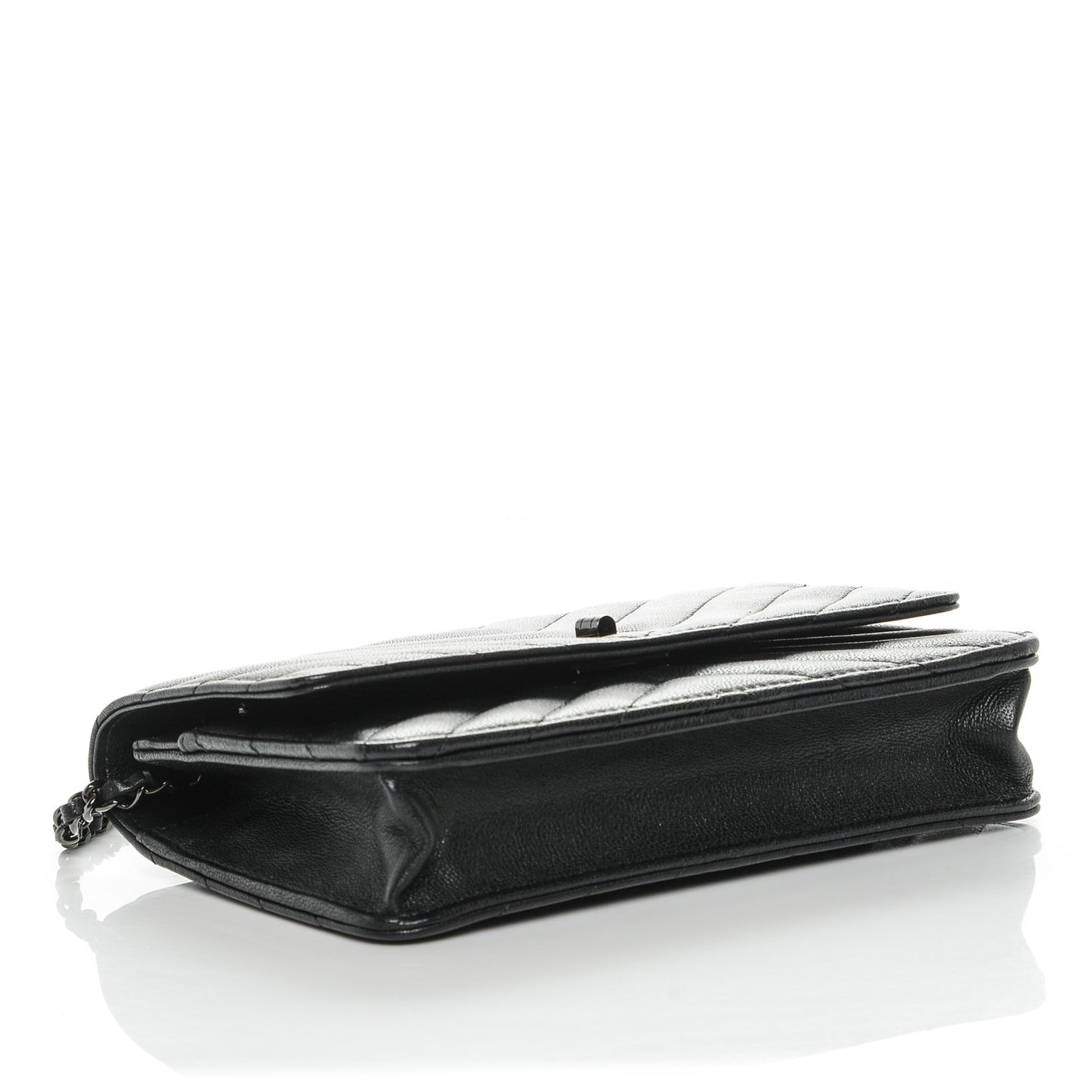 Sheepskin Chevron Reissue Wallet On Chain WOC So Black